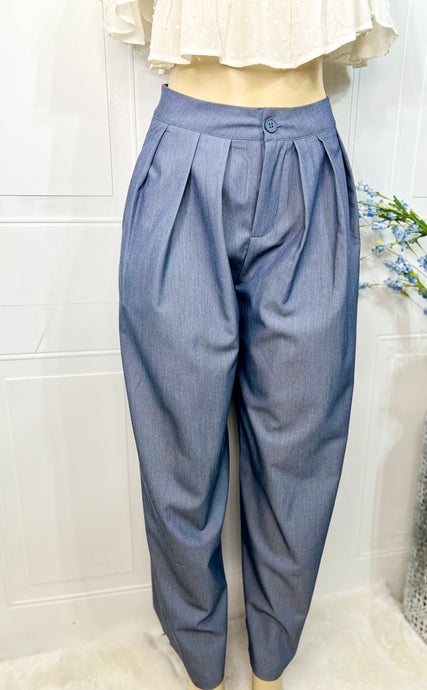 Harper Blue Wide Leg Trousers