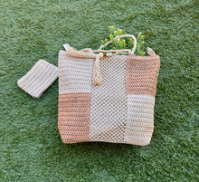 Load image into Gallery viewer, Pamela Patches Straw Tote with Coin Purse