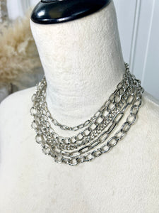 Zoe Silver Multi Chains Necklace