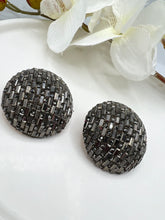 Load image into Gallery viewer, Julia Pink, Blue and Gray Swarovski Jumbo Button Studded Earring