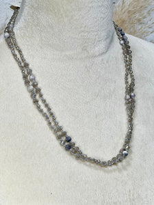 Karmika Gray Precious Stone Beaded Necklace