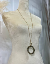 Load image into Gallery viewer, Francis Long Gold Rubber Hoop Necklace