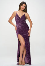 Load image into Gallery viewer, Genesis Dark Violet Sequins Evening Dress