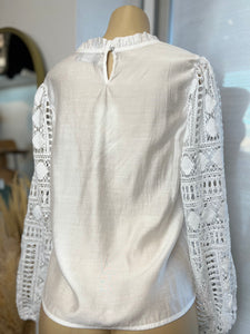 Brooke Beige Lace Long Sleeve Top