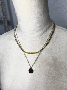 Crissy Double Chain Small Medallion Necklace