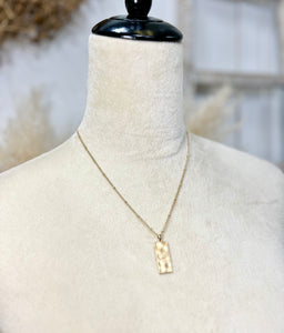 Eva Gold Evil Eye Hammered Necklace