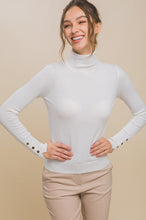 Load image into Gallery viewer, Tabitha Black Or Ivory High Neck Long Sleeve Knit Top