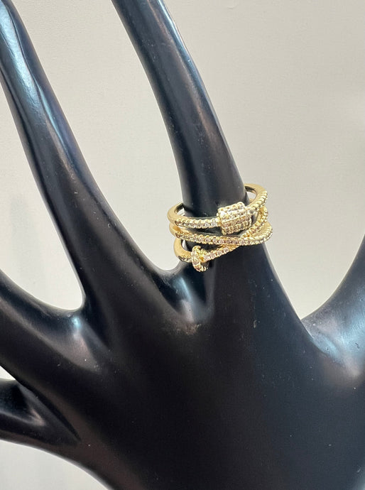 Gold Celtic Design Adjustable Ring