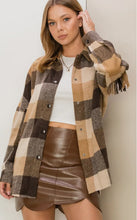 Load image into Gallery viewer, Veronica Brown Oversized Checkered Flannel