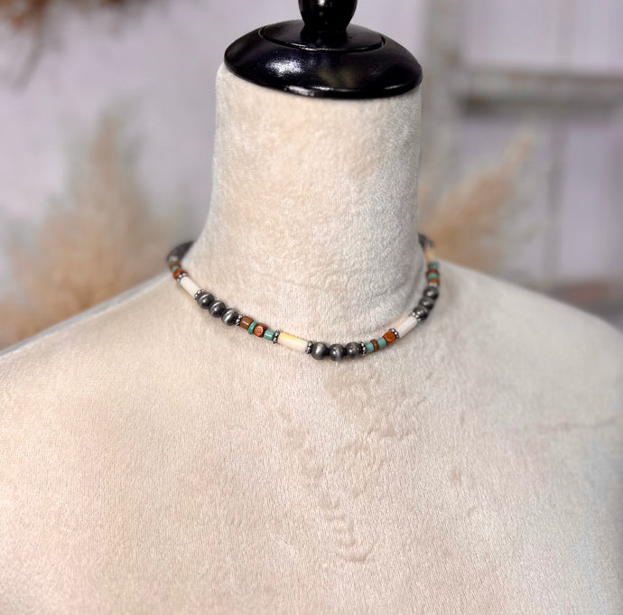 Cassey Bohemian Aztec Cat Eye Design Necklace