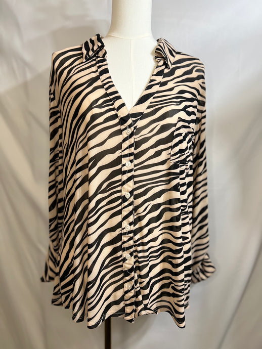 Kayla Animal Print Plus Size Mesh Top