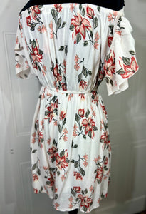 *CLEARANCE* Kayla White Floral Short Flowy Dress
