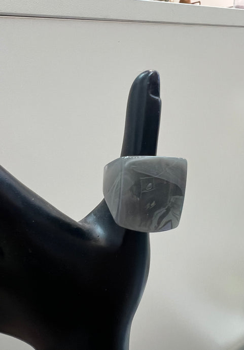 Gray/Marble Acrylic Jumbo Ring