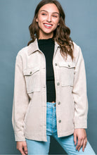 Load image into Gallery viewer, Madison Khaki Corduroy Button Down Shacket