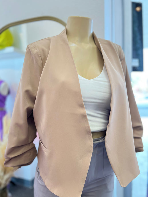 ARIA WHITE, PEACH, or BEIGE CROPPED BLAZER