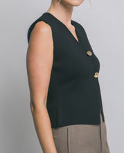 Load image into Gallery viewer, Danika Black Knit Button-Down Vest