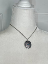 Load image into Gallery viewer, Aleyza Silver Tone Set of Earrings and Necklace Medallion