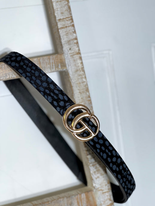 Dariana Black Animal Print Small Belt