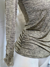 Load image into Gallery viewer, *CLEARANCE* Claire Clearance Gold Pu Leather Rushed Sides Long Sleeve Top