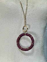 Load image into Gallery viewer, Francis Long Gold Rubber Hoop Necklace