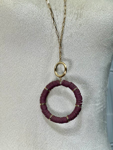 Francis Long Gold Rubber Hoop Necklace