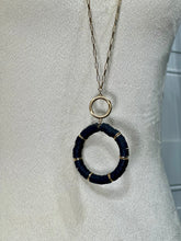 Load image into Gallery viewer, Francis Long Gold Rubber Hoop Necklace