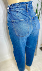 Cristina Balloon Denim Straight Leg Jeans