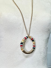 Load image into Gallery viewer, Laura Gold multi-color Long Hoop Necklace
