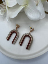 Load image into Gallery viewer, Teresa Gold and Wooden Resin Earrings