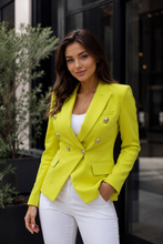 Load image into Gallery viewer, Karime Pink or Lime Green Double Breasted Long Sleeve Blazer