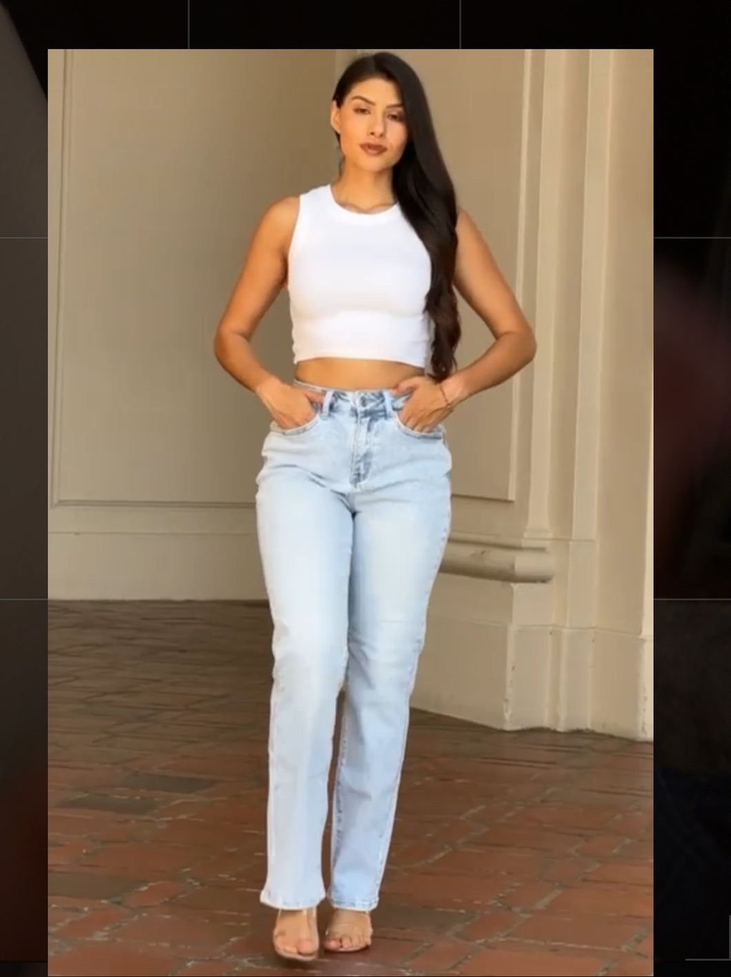 Lianna Light Wash Wide Leg Stretchy Denim