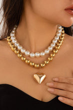 Load image into Gallery viewer, Clarissa Chunky Heart, Timeless Pearls Layer Necklace