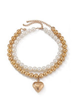 Load image into Gallery viewer, Clarissa Chunky Heart, Timeless Pearls Layer Necklace