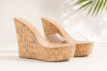 Load image into Gallery viewer, ATHENA CORK CLEAR Platform Wedge