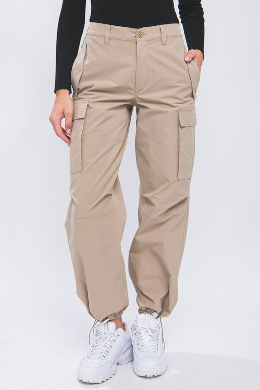 Andrea Black or Khaki Parachute Pants