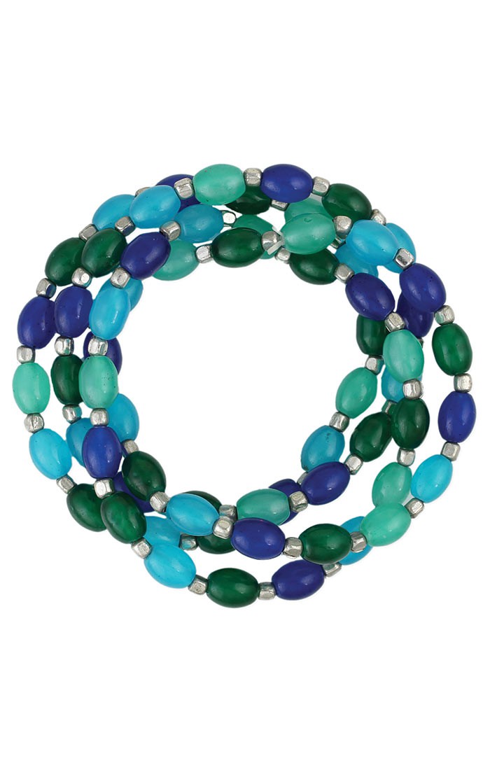 Ocean Blues Beaded Stretch Bracelet Set