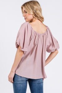 Mickaela Missy Puff Sleeve Mauve or White Top