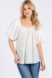 Mickaela Missy Puff Sleeve Mauve or White Top