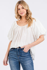 Mickaela Missy Puff Sleeve Mauve or White Top