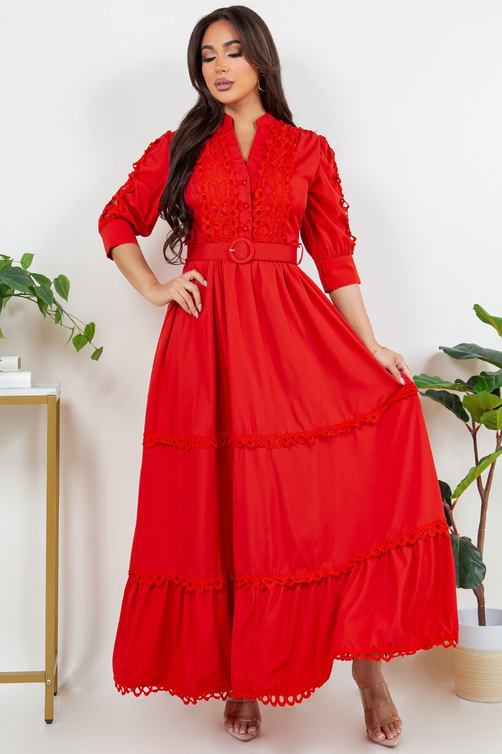 Marissa Crotchet Belted Maxi Dress – Vianney's Closet