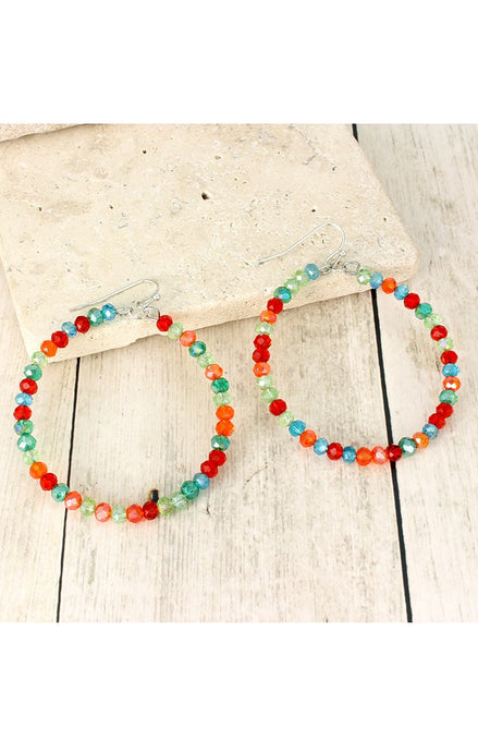 Shimmering Bead Round Earrings