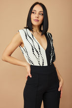 Load image into Gallery viewer, Giuliana Black and White Woven Print Bodysuit