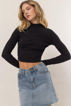 Load image into Gallery viewer, Hailey Mock Neck Ribbed Long Sleeve Top