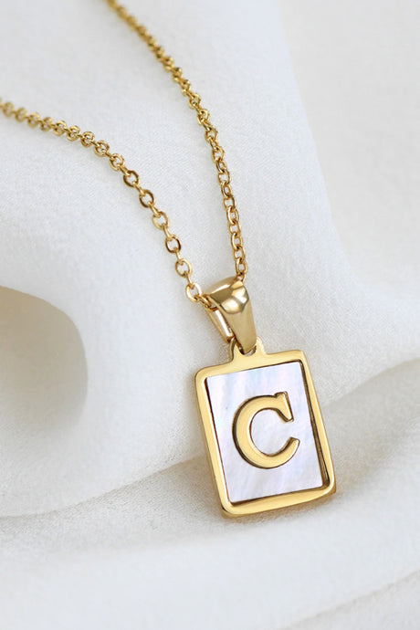 Stainless Steel Gold Plated Initial Necklace