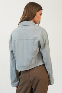 Chloe Corduroy Zipper-Front Jacket