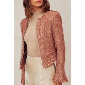 Dianna Open Front Knitted Cropped Blazer