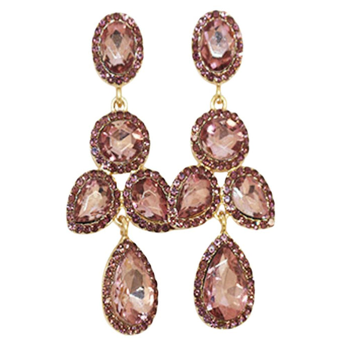 Rosegold Emerald or Gold Crystal Rhinestone Drop Dangle Fashion Earrings