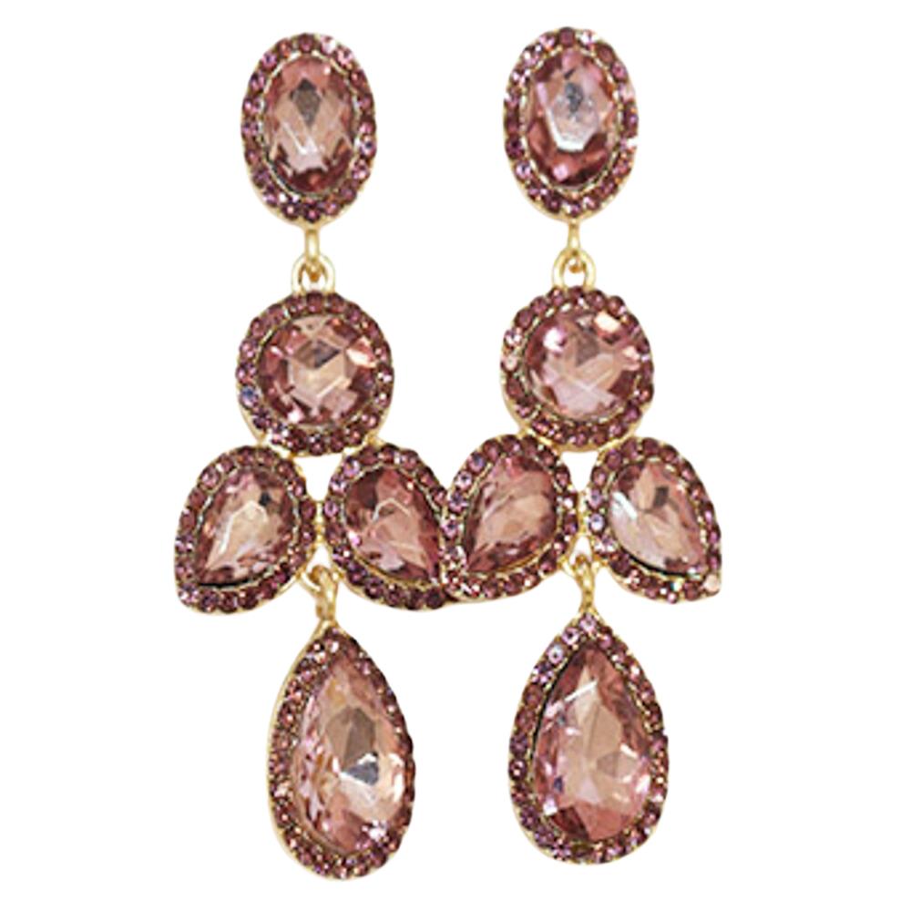 Rosegold Emerald or Gold Crystal Rhinestone Drop Dangle Fashion Earrings