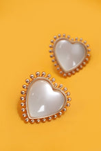 Load image into Gallery viewer, Catherine Cat Eye Post Back Stud Heart Earrings