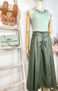 Perla Faux Leather Gaucho Pants